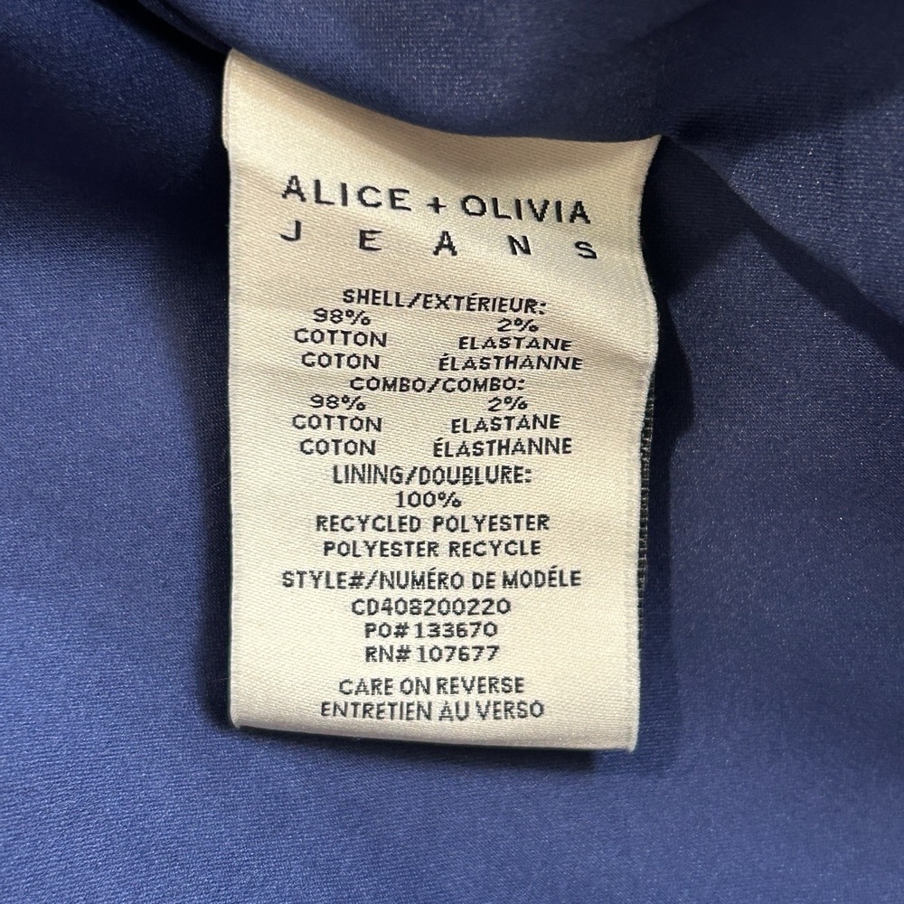 Alice +‎ Olivia Landon Cropped Denim Jacket Large Y2k NYE Designer Party NWT - Picture 15 of 16